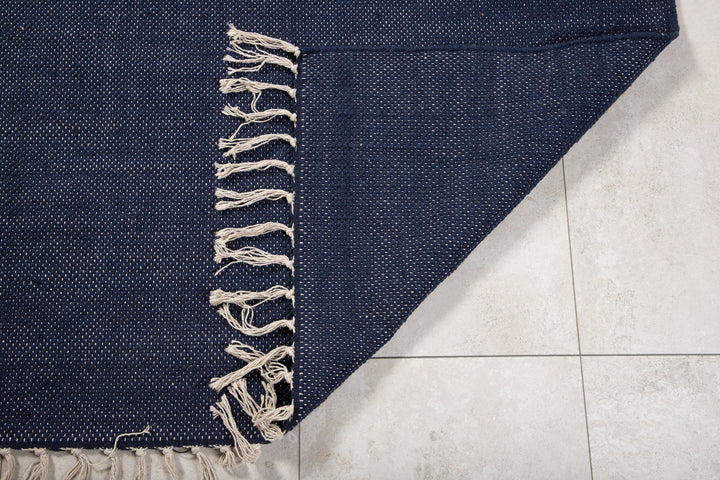 Venture Home Panipat Cotton blend Carpet - 170*240 - Navy Blue
