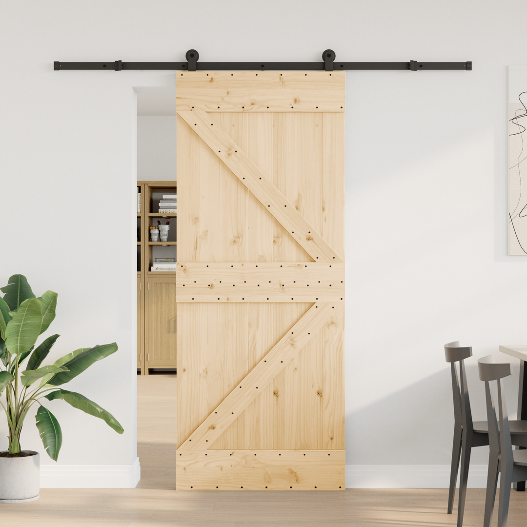 Skydedør NARVIK Naturfarvet og sort 85 x 210 cm (213,5 cm)