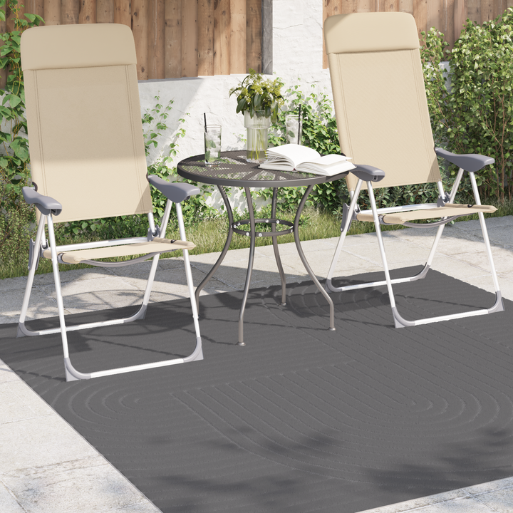 Områdetæpper Firkantet PALMERAS Antracit 120 x 120 cm Polyester