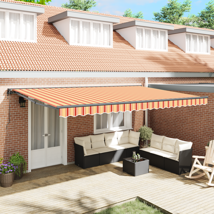 Markiseramme Flerfarvet 500 × 300 cm Polyester med PU belægning
