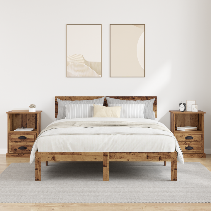 Natskab 2 pcs Gammelt træ 36 x 43 x 60 cm Konstrueret træ