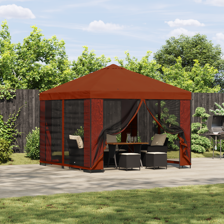 Pavillon 3 x 3 m Terrakotta Polyester og Stål 190 gsm