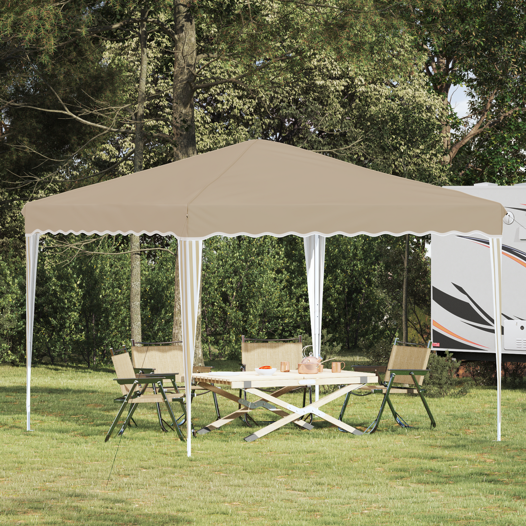 Pop-up Festtelt 288 x 288 x 245 cm Cremefarvet Oxford stof