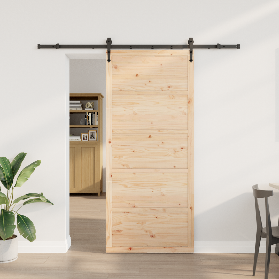 Skydedør Naturfarvet 80 x 208 cm Massivt fyrretræ