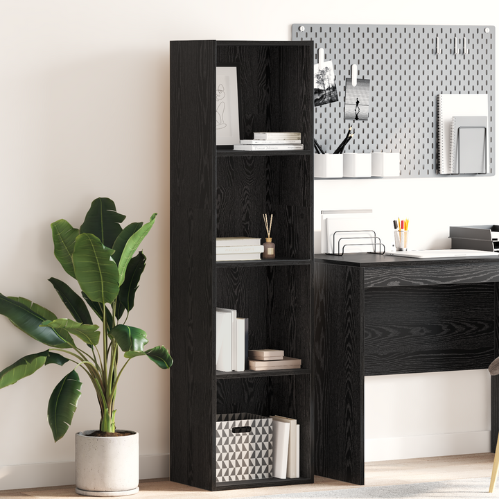 Bogreol Sort eg 40 x 30 x 152 cm Konstrueret træ