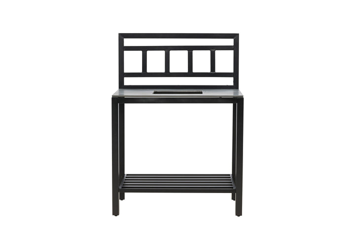 Venture Home Alicante garden kitchen table with hole black/fiber concrete