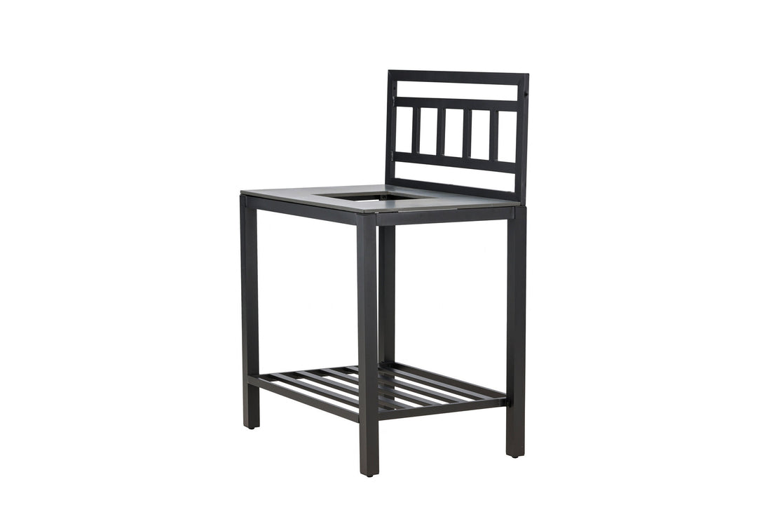 Venture Home Alicante garden kitchen table with hole black/fiber concrete