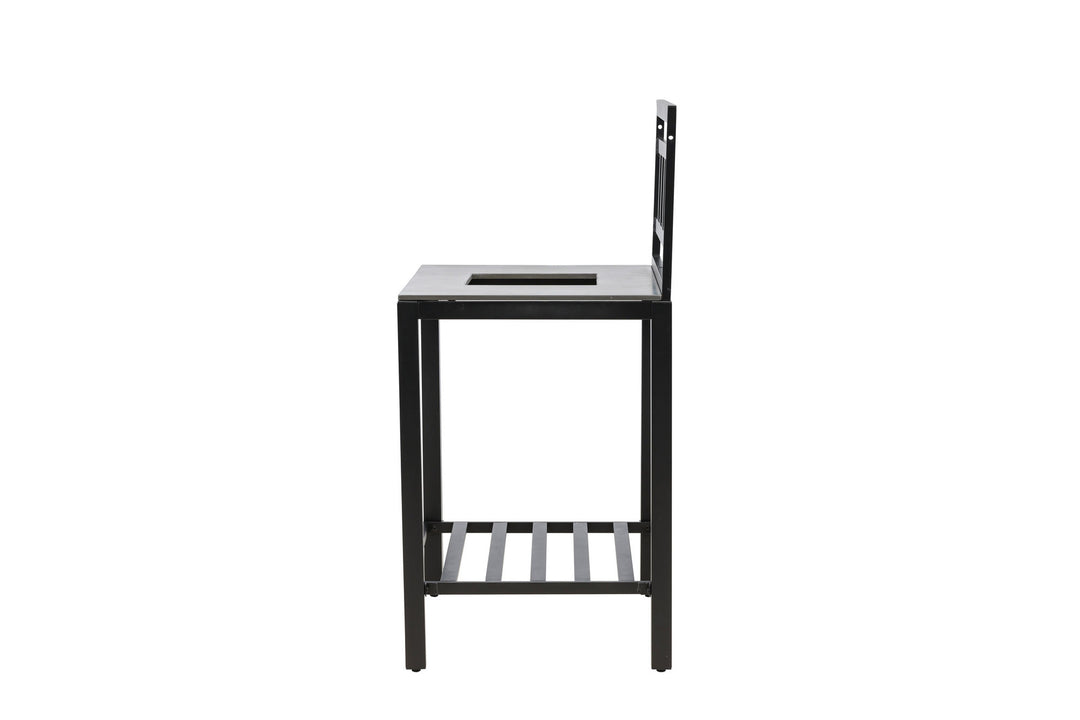 Venture Home Alicante garden kitchen table with hole black/fiber concrete