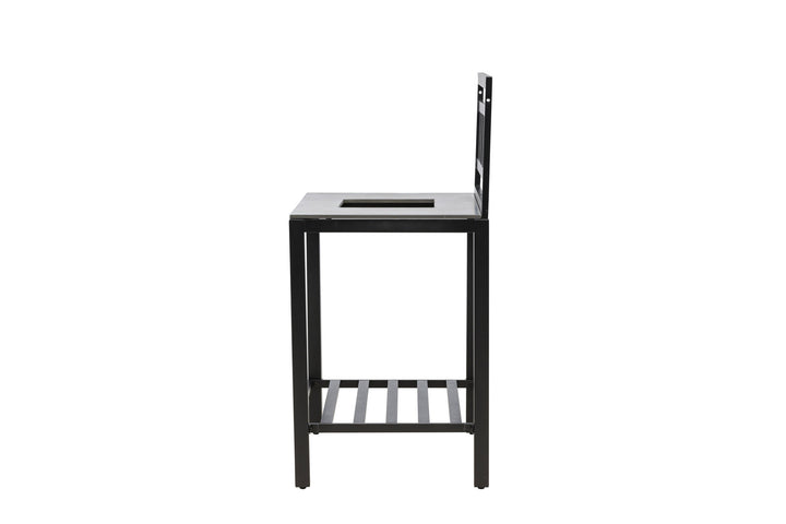 Venture Home Alicante garden kitchen table with hole black/fiber concrete