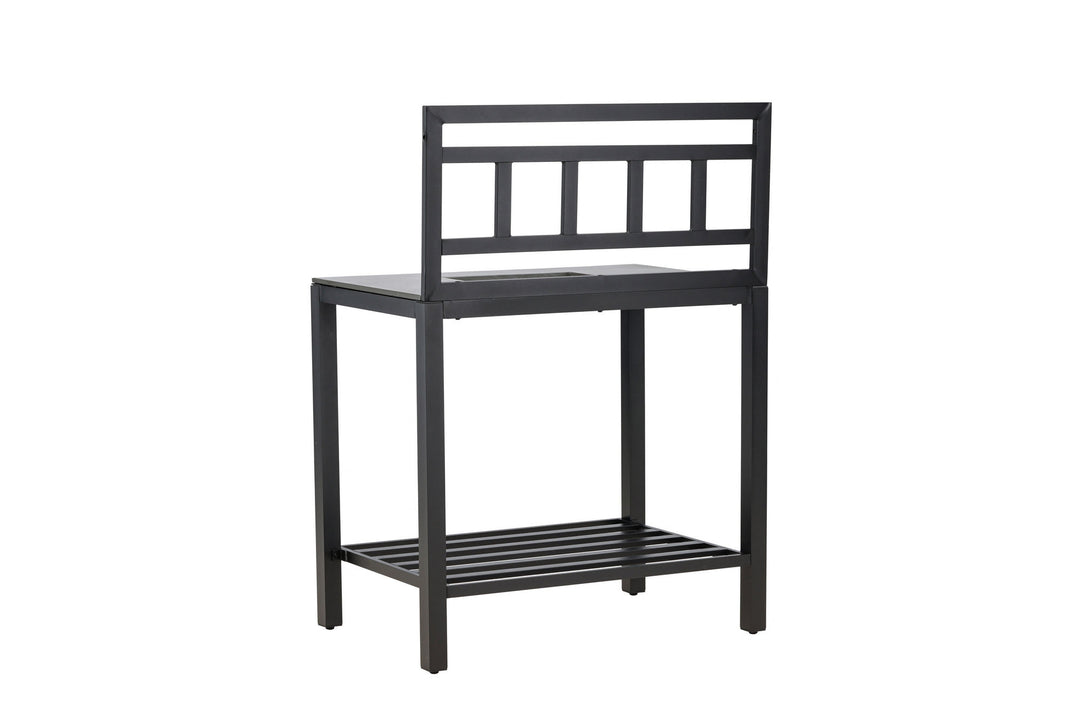 Venture Home Alicante garden kitchen table with hole black/fiber concrete