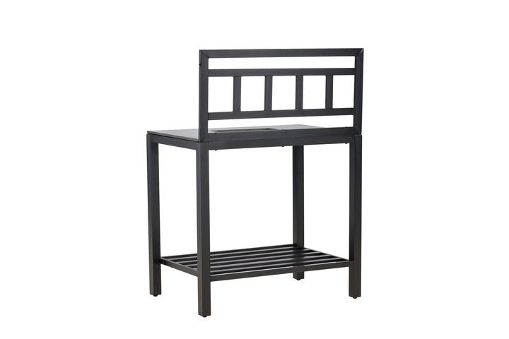 Venture Home Alicante garden kitchen table with hole black/fiber concrete