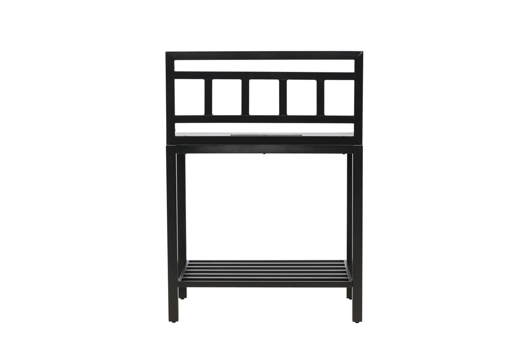 Venture Home Alicante garden kitchen table with hole black/fiber concrete