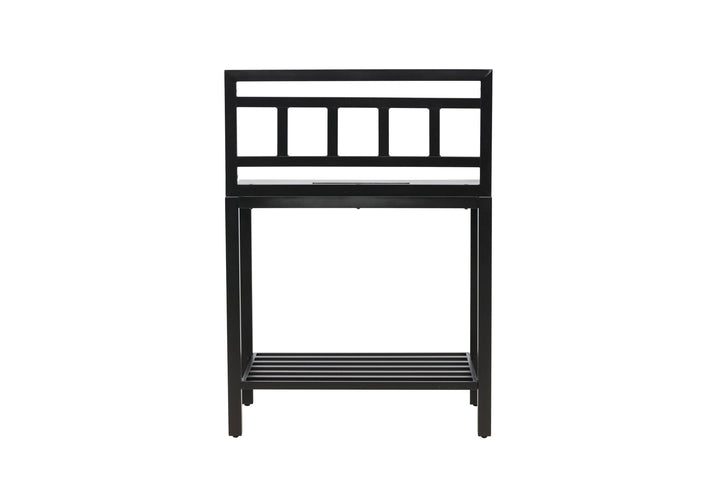 Venture Home Alicante garden kitchen table with hole black/fiber concrete