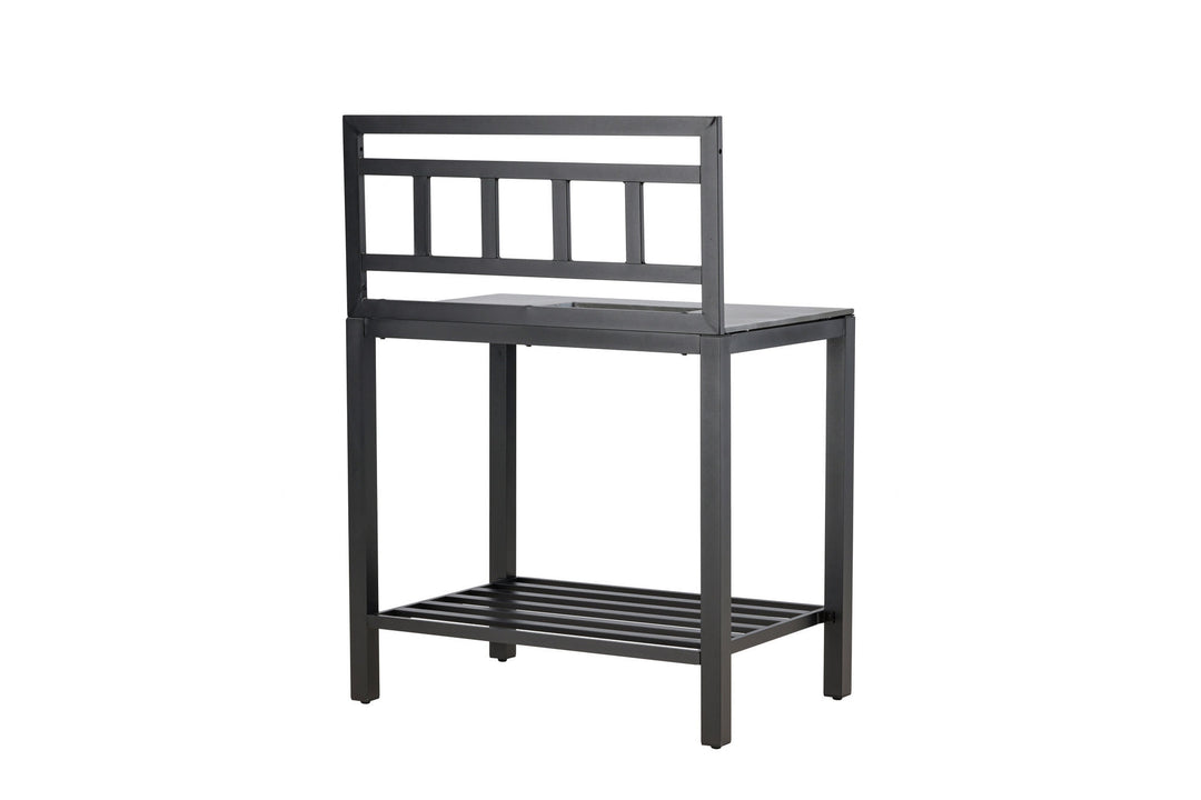Venture Home Alicante garden kitchen table with hole black/fiber concrete