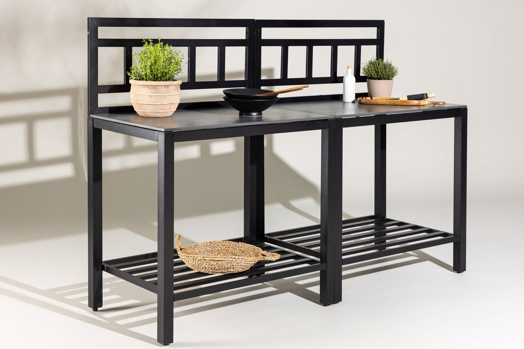 Venture Home Alicante garden kitchen table w/o hole black/fiber concrete