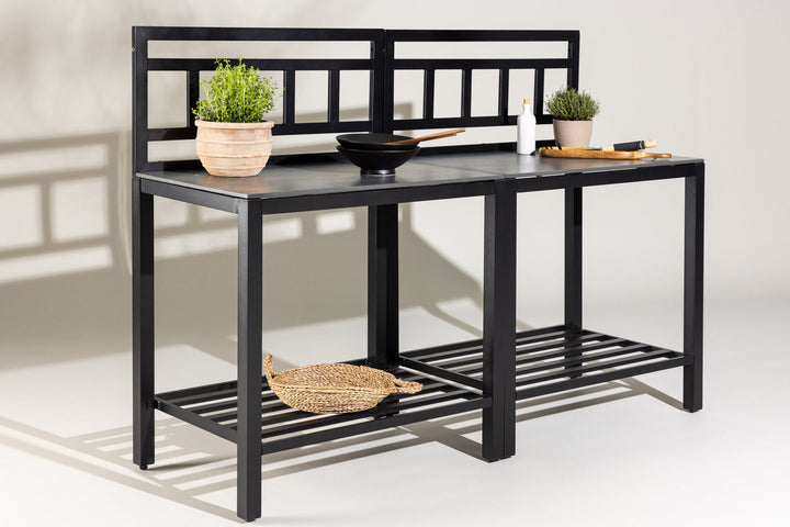 Venture Home Alicante garden kitchen table w/o hole black/fiber concrete