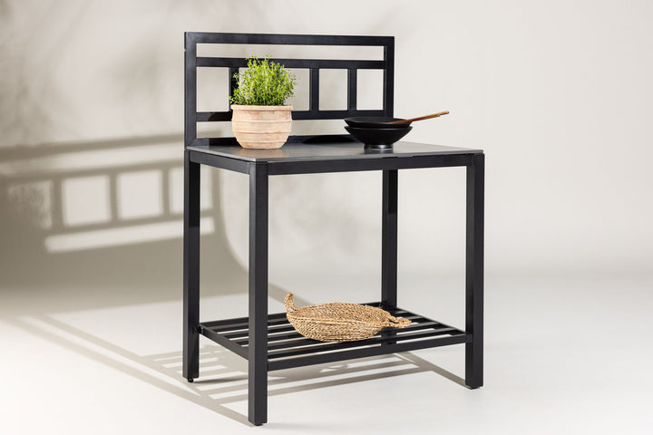 Venture Home Alicante garden kitchen table w/o hole black/fiber concrete