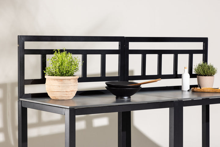 Venture Home Alicante garden kitchen table w/o hole black/fiber concrete