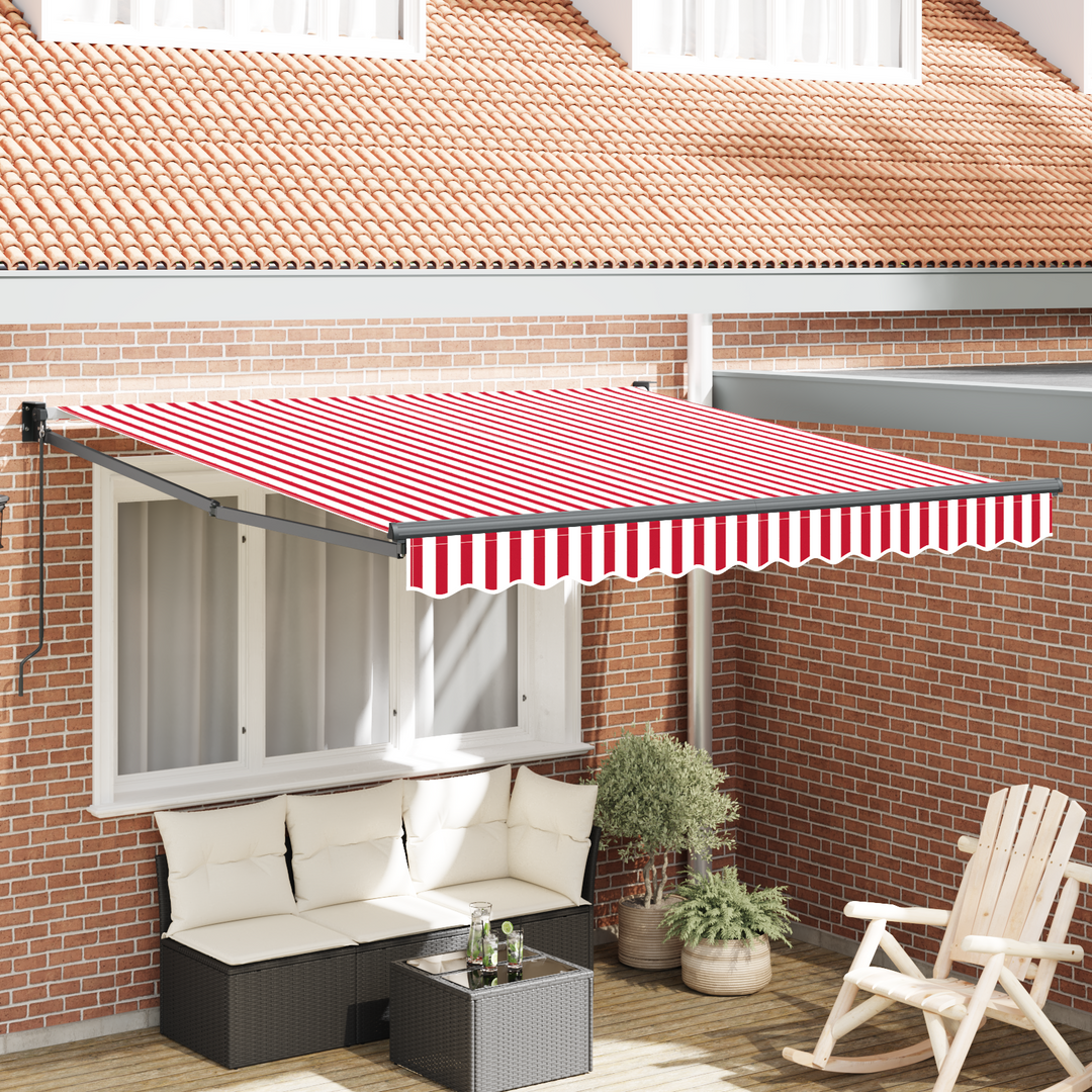 Udtrækkelig markise Rød og Hvid 350 x 250 cm