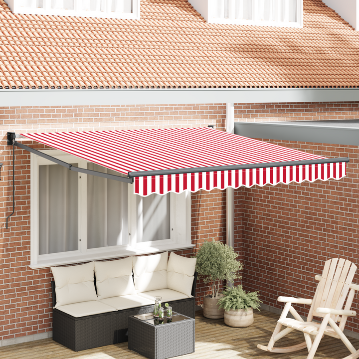 Udtrækkelig markise Rød og Hvid 350 x 250 cm