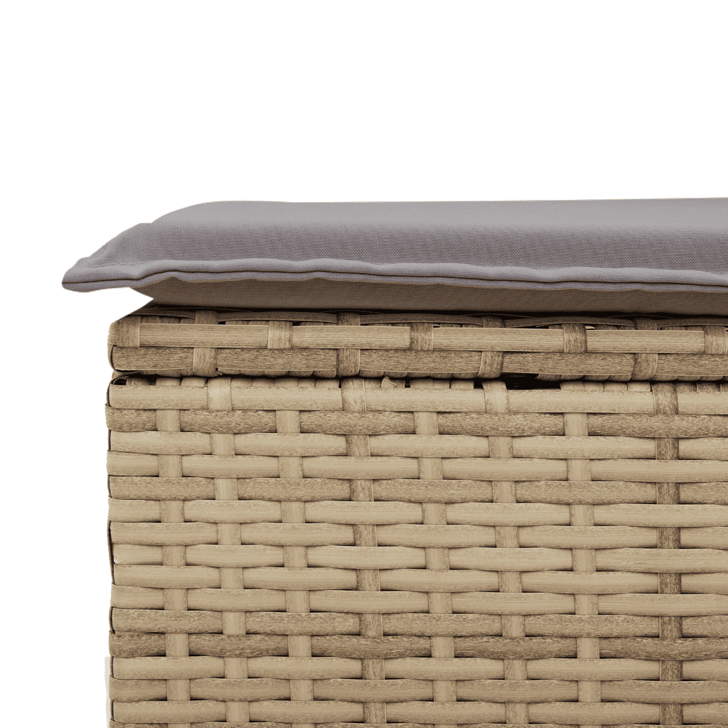 spisebordssæt til haven 9 dele med hynder polyrattan beige
