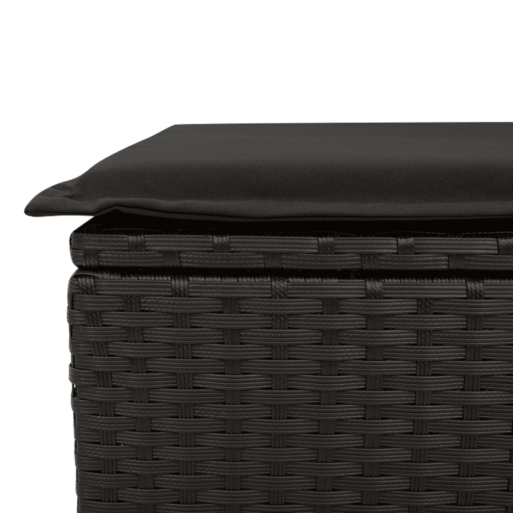 sofasæt til haven 7 dele med hynder polyrattan sort