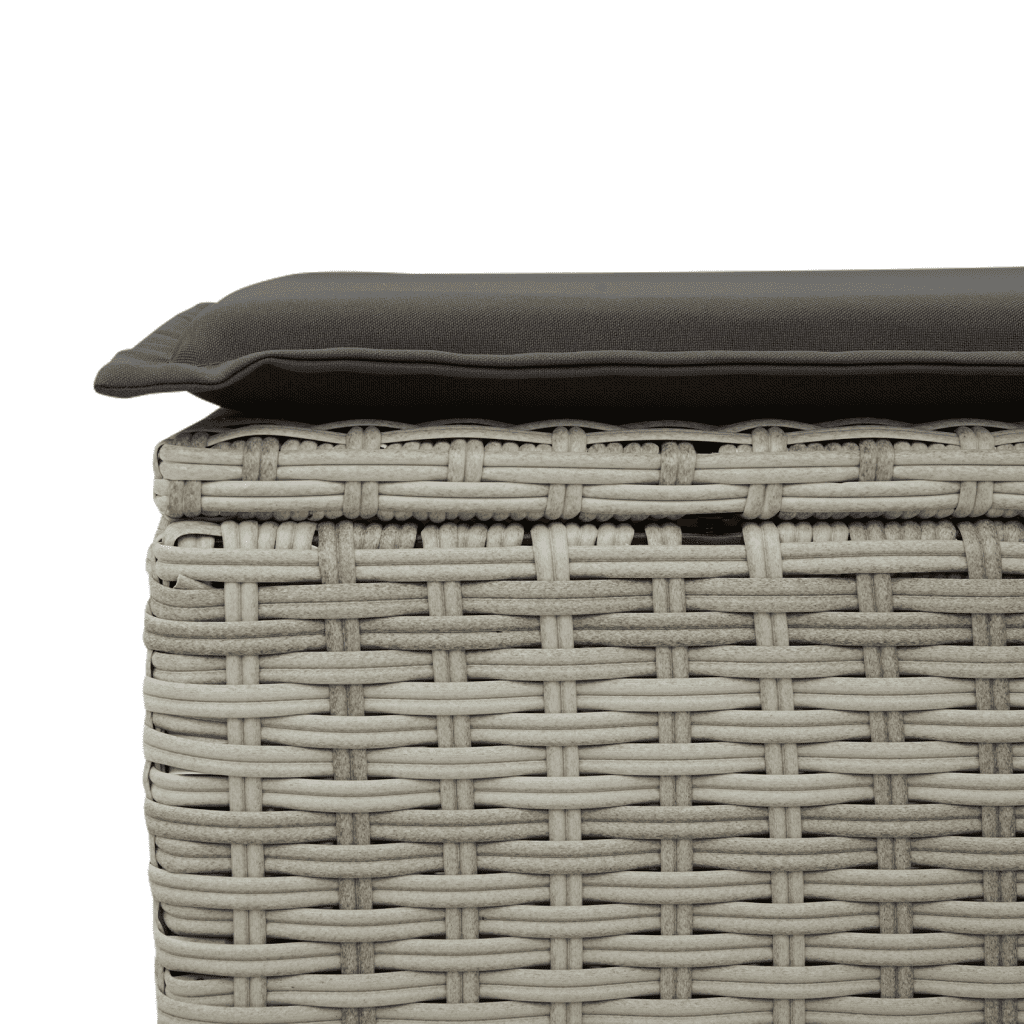 sofasæt til haven 7 dele med hynder polyrattan lysegrå