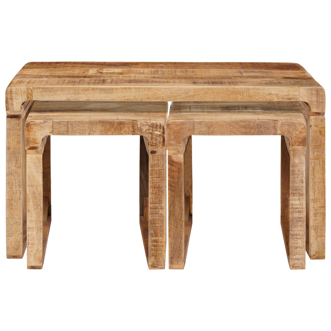 Nesting Bord 3 stk. Brun 82 x 40 x 46 cm Massivt mangotræ