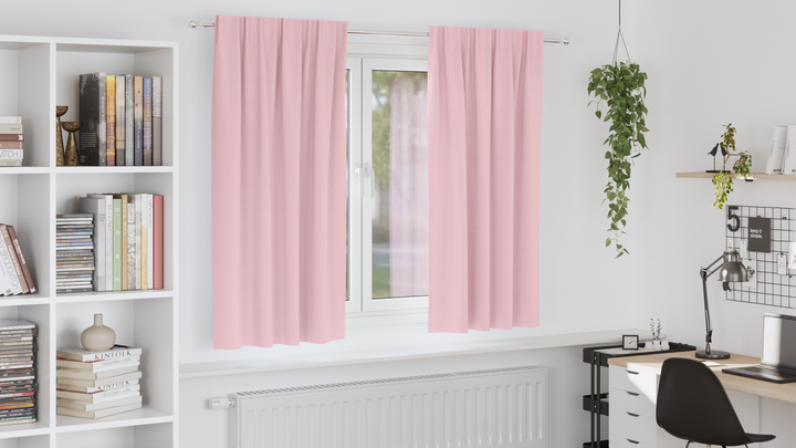 Mørklægningsgardiner med ringe 2 stk. Lyserød 175 x 140 cm