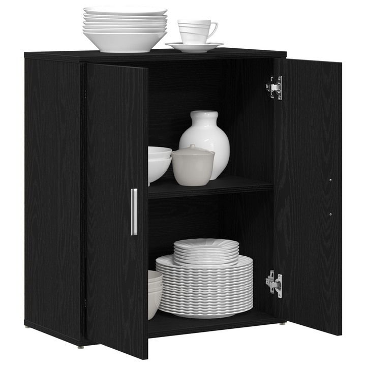 skænk 60x31x70 cm konstrueret træ sort egetræsfarve