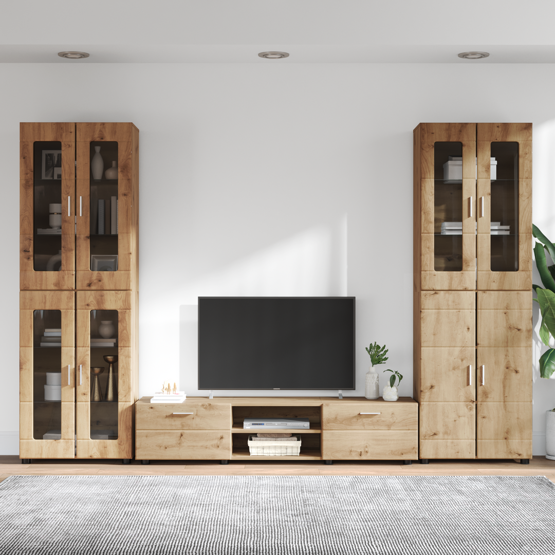 TV-møbelsæt med dør FLORIN 3 pcs Artisan Egetræ Konstrueret træ