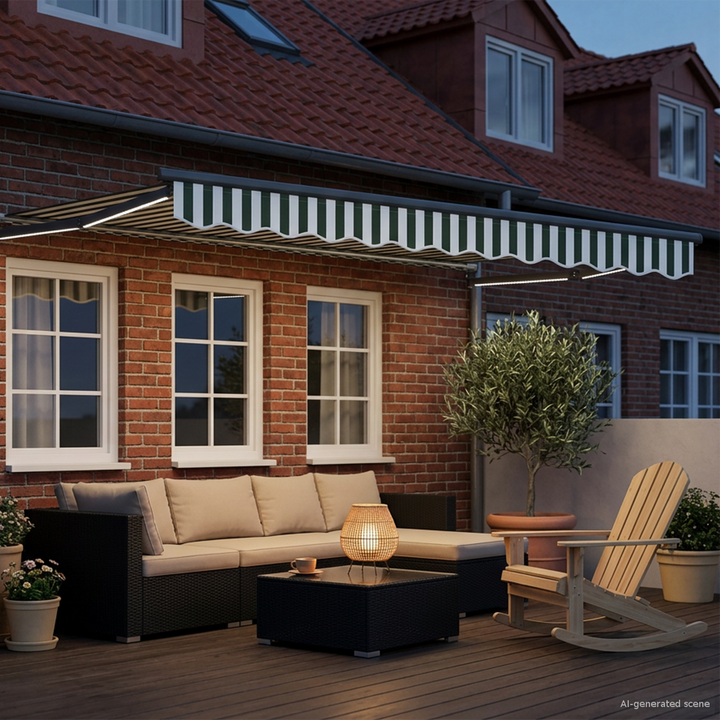 Manuel udtrækkelig markise med LED 3,5 x 2,5 m