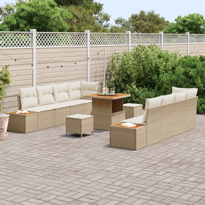 Havesofa Sæt med pude 11 pcs Beige og creme
