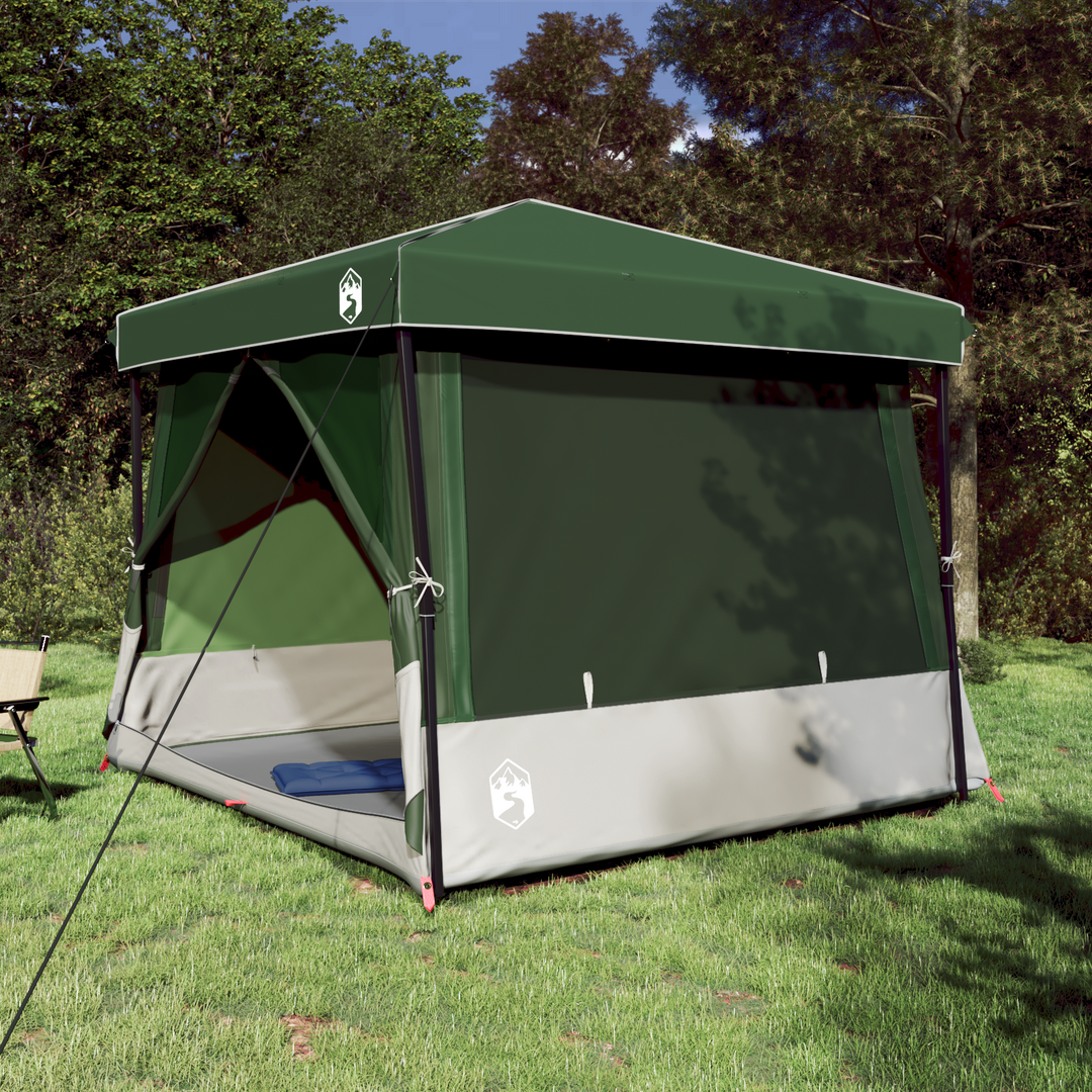 Camping Telt Sæt med tag 2 pcs Grøn Taffeta og Stof