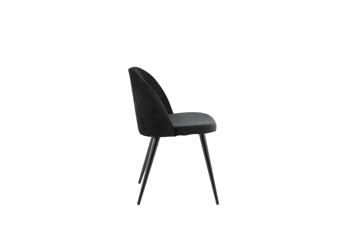 Venture Home Velvet Matstol 2-pack - Svart / Svart Sammet
