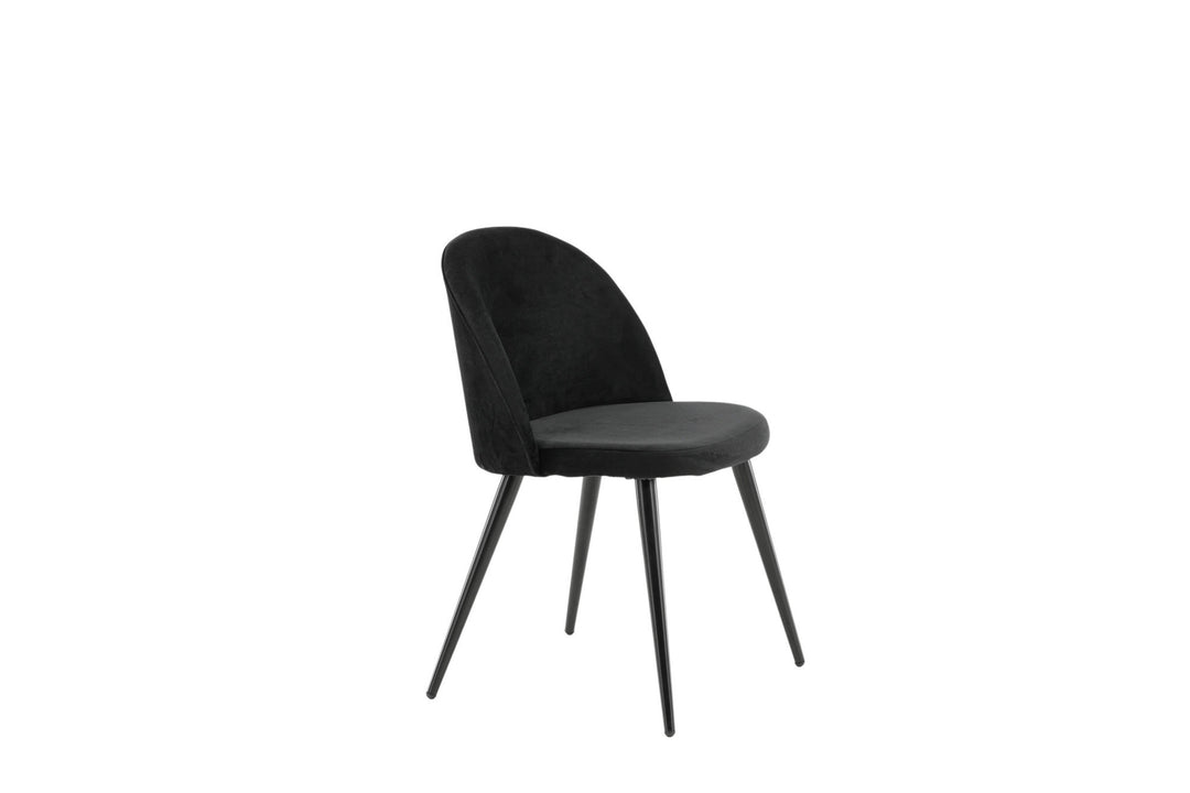 Venture Home Velvet Matstol 2-pack - Svart / Svart Sammet