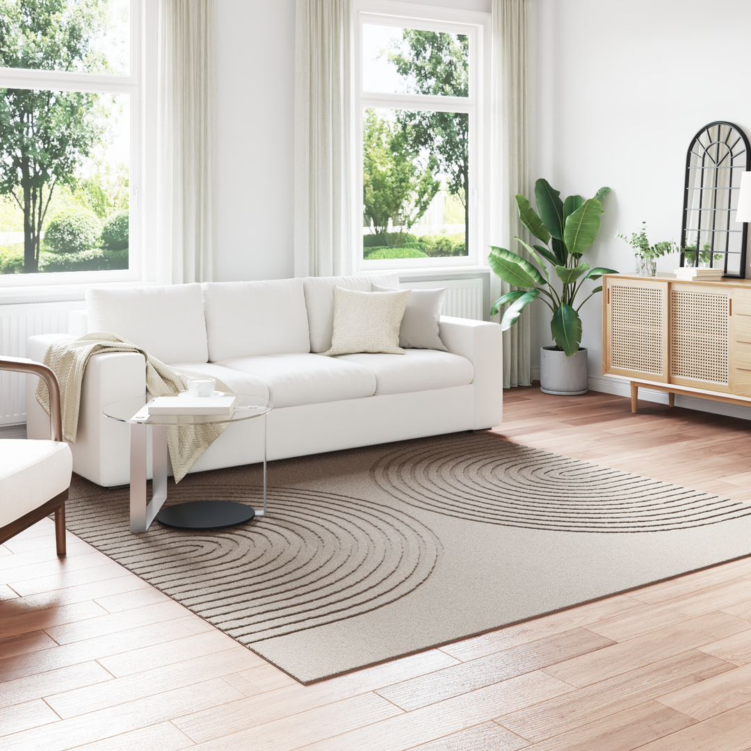 Områdetæpper Firkantet GALATI Beige 240 x 240 cm Polyester