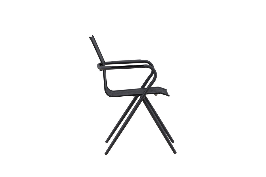 Venture Home Alina Dining Chair 6-pack - Black Alu / Black Textilene (Stackable Chair)