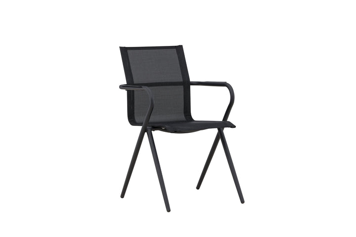Venture Home Alina Dining Chair 6-pack - Black Alu / Black Textilene (Stackable Chair)
