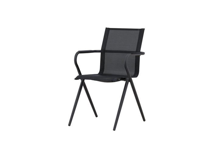 Venture Home Alina Dining Chair 6-pack - Black Alu / Black Textilene (Stackable Chair)