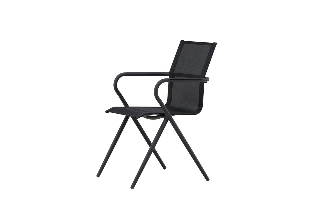 Venture Home Alina Dining Chair 6-pack - Black Alu / Black Textilene (Stackable Chair)