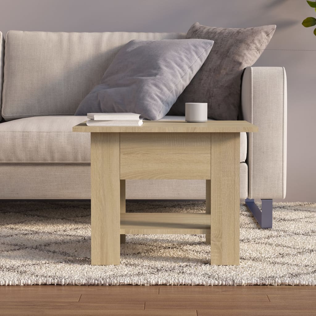 sofabord 55x55x42 cm konstrueret træ sonoma-eg