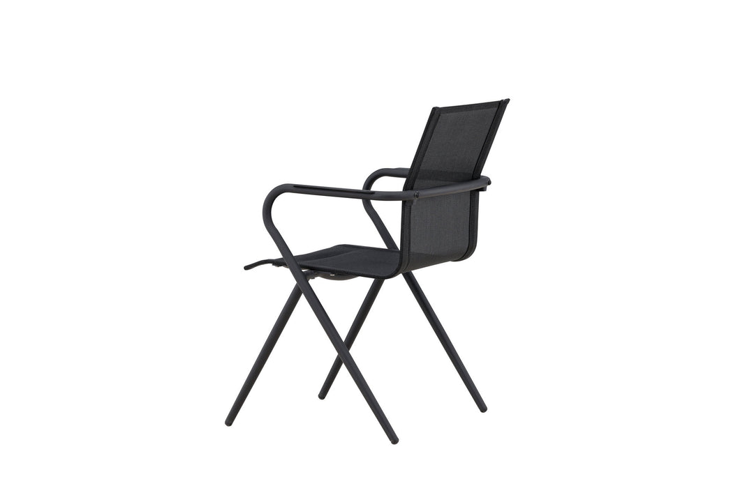 Venture Home Alina Dining Chair 6-pack - Black Alu / Black Textilene (Stackable Chair)