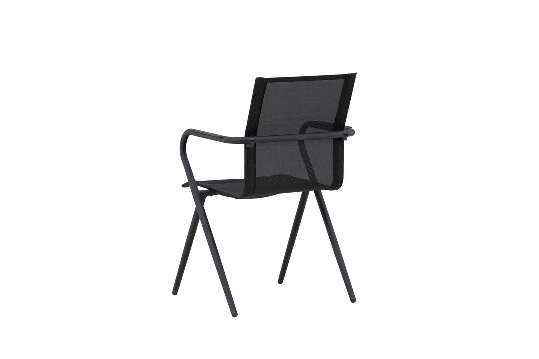 Venture Home Alina Dining Chair 6-pack - Black Alu / Black Textilene (Stackable Chair)