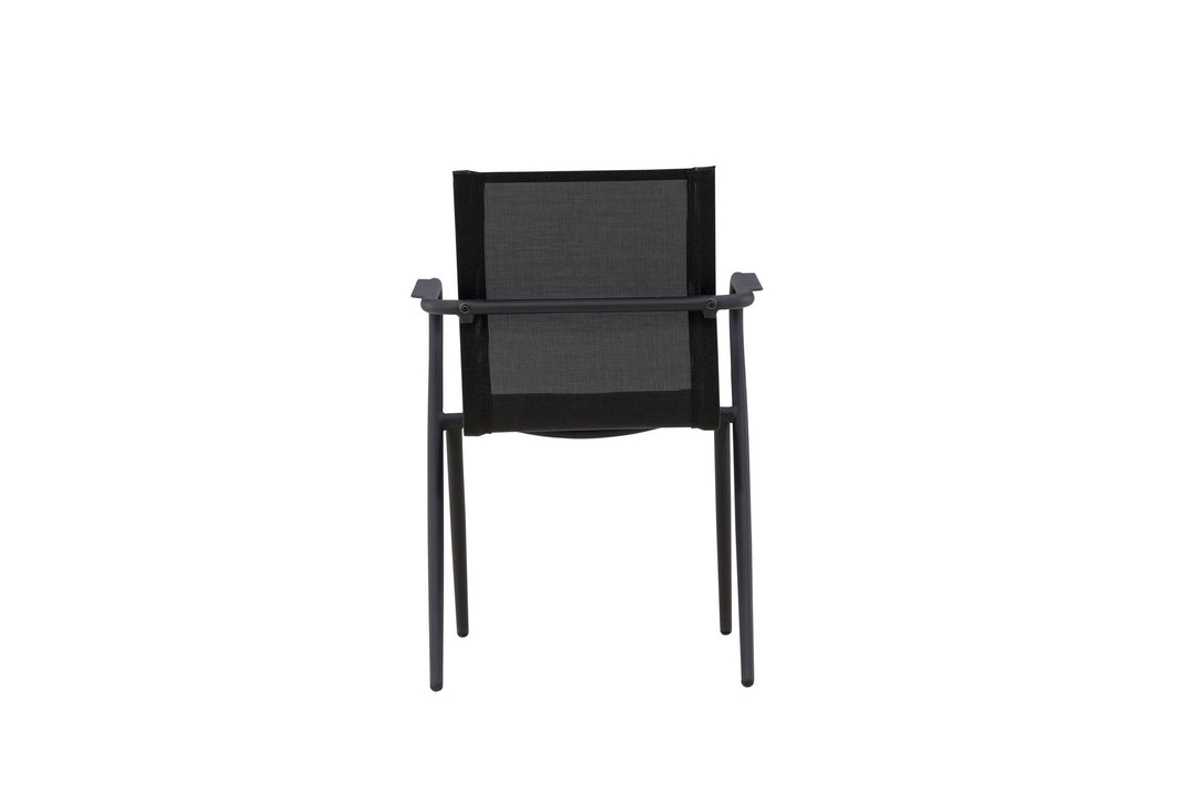 Venture Home Alina Dining Chair 6-pack - Black Alu / Black Textilene (Stackable Chair)