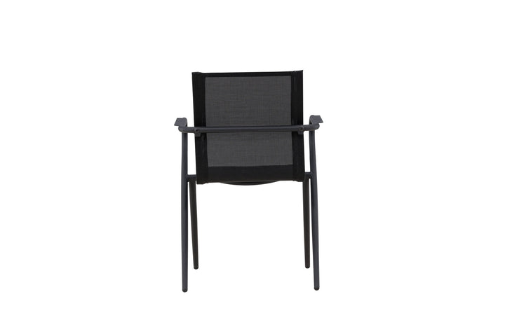 Venture Home Alina Dining Chair 6-pack - Black Alu / Black Textilene (Stackable Chair)