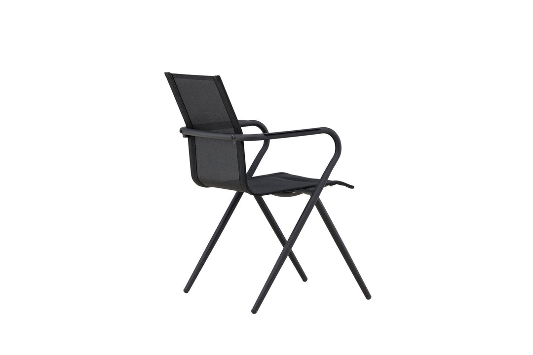 Venture Home Alina Dining Chair 6-pack - Black Alu / Black Textilene (Stackable Chair)