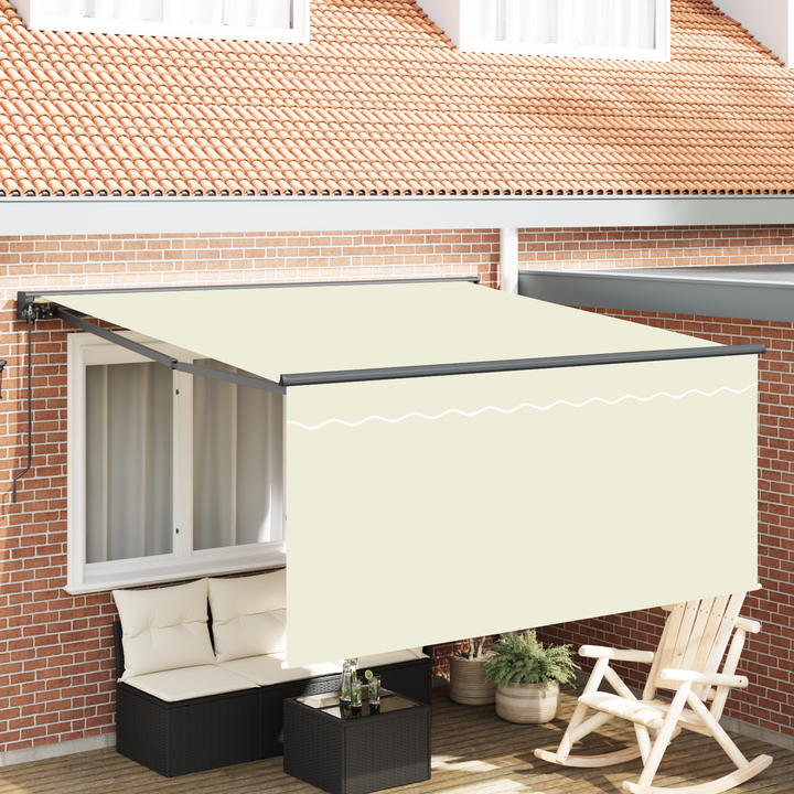 Utrækkelig Markise Creme 300 x 250 cm Polyester og Aluminium
