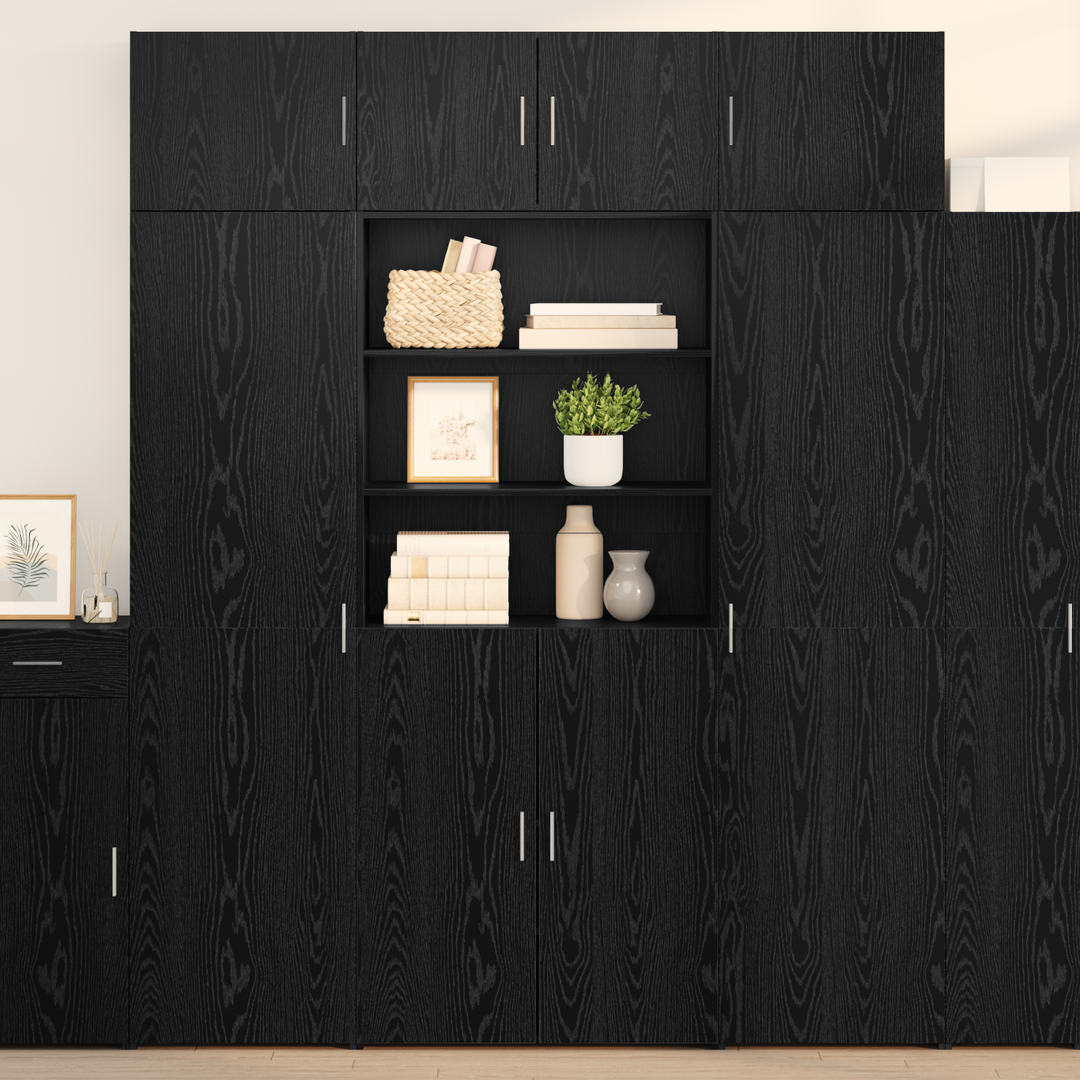Opbevaringsskab Sort eg 80 x 42,5 x 225 cm Konstrueret træ