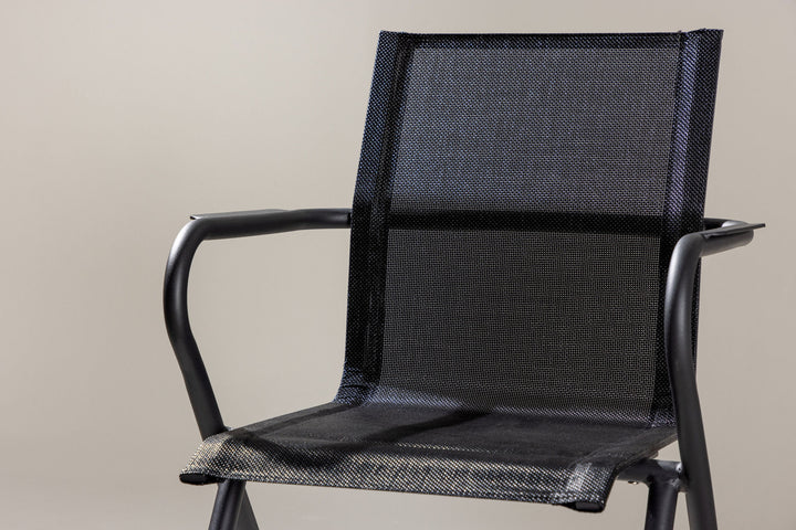 Venture Home Alina Dining Chair 6-pack - Black Alu / Black Textilene (Stackable Chair)